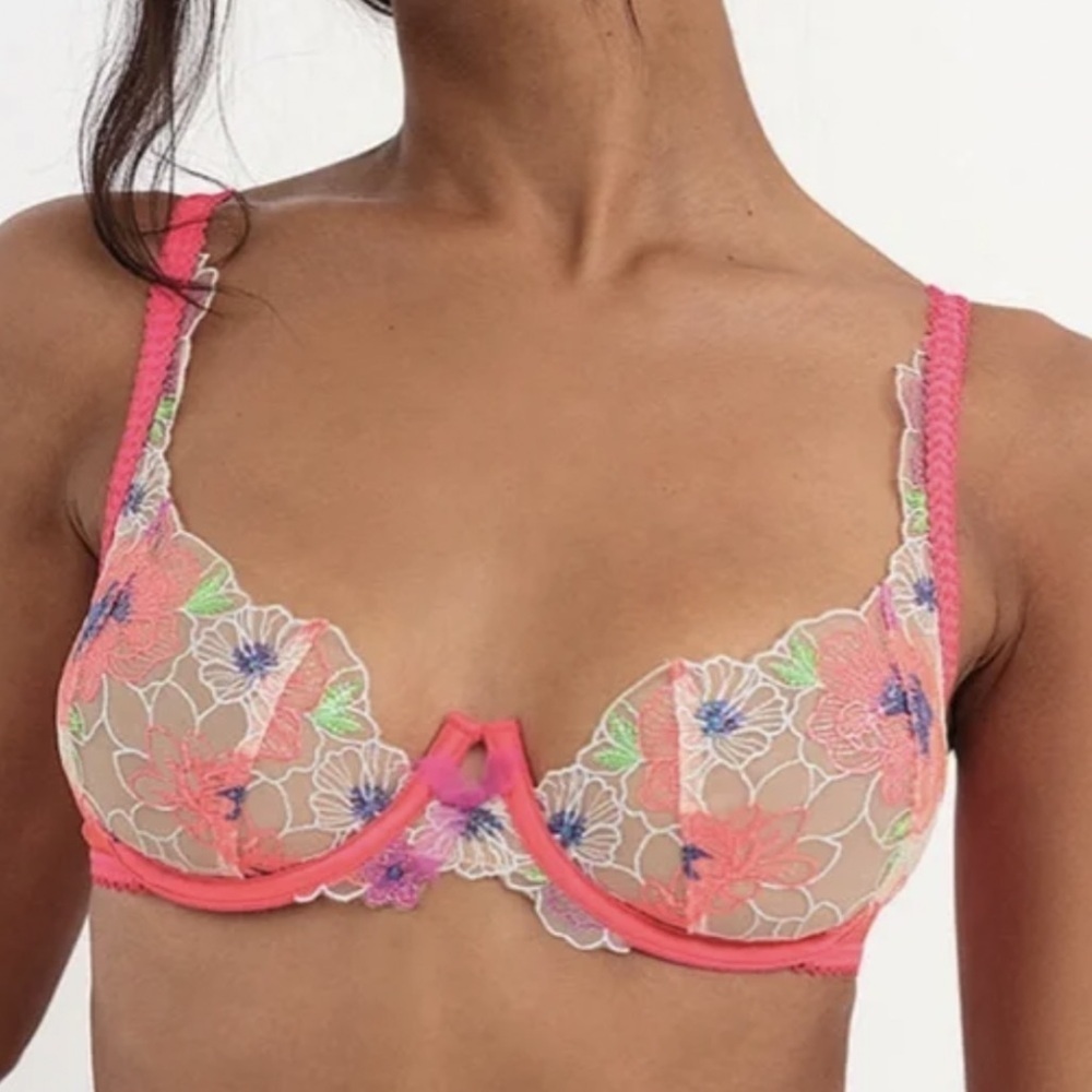 For Love And Lemons Shimmer Zinnia Embroidery bra lingerie NWT 38 D